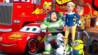 Disney Pixar Cars Meet Toy Story Lightning McQueen Buzz Lightyear & Woody in an Epic Animation Short