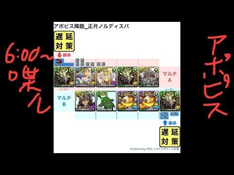 [パズドラ]アポピス_正月ノルディスパ_2人マルチ周回編成[パズル&ドラゴンズ]