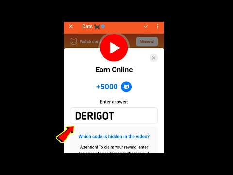 Earn Online Cats Code | Earn Online cats video code today