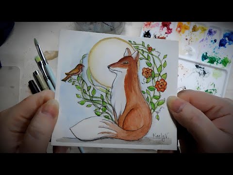 Fox and the bird. #watercolorpainting