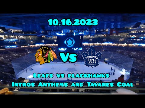 Blackhawks Vs Maple Leafs Intros National Anthems and John Tavares Goal October 16th 2023