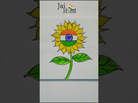 Indian Flag 🇮🇳 Drawing On Flower | Independence day Art | #shorts #shortfeed