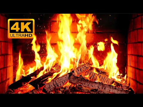 🔥 Fireplace 4K UHD! Christmas Fireplace with Crackling Fire Sounds. Fireplace Ambience