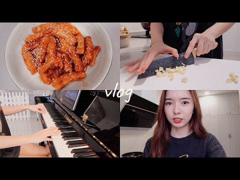 vlog｜如何快速自學鋼琴 糖醋肉 土豆絲做法 超好吃啦！！😋｜StephyYiwen