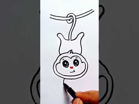 cute monkey drawing #viralshort #youtubeshort #shorts #monkeydrawing #shortvideo #easyartwithbiplab