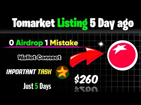 Tomarket Listing Date Confirm 5 days Ago To market Withdrawal & Wallet Connect Big $260