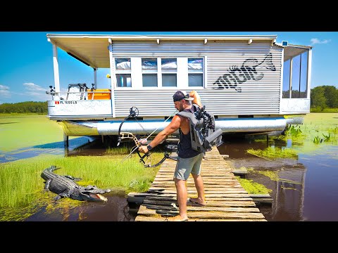 24HR House Boat OFF-GRID Challenge! (blown engine)