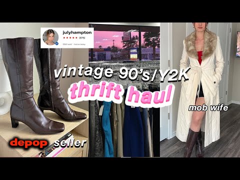 THRIFT WITH ME | FULL TIME TOP DEPOP SELLER 🤎🍒💌 | thrifting, packaging orders, & what sold 💸