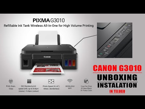 Canon G3010 Printer Unboxing & Instalation in Telugu