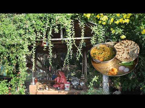 Gujarati Thali Bajre Ki Roti With Dal Recipe | Village Food | Lunch Cooking