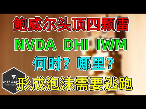 美股 NVDA，DHI、IWM！鲍威尔头顶四颗雷！鸽派确认政策调整！何时？哪里是泡沫？需要逃跑？