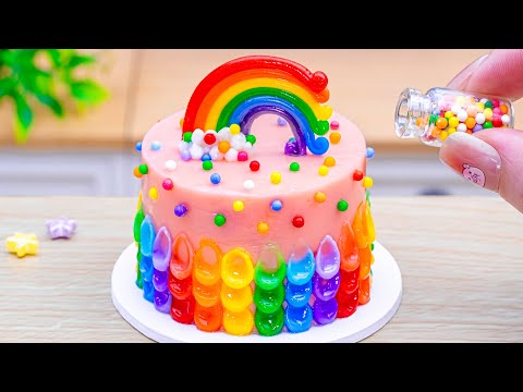 So Tasty Miniature Buttercream Rainbow Cake Recipe 🌈 Beautiful Birthday Cake Decorating