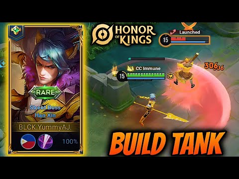 HAN XIN GAMEPLAY | BUILD TANK - HONOR OF KINGS