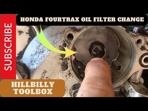 Honda Fourtrax oil filter change #atv