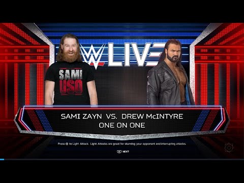 WWE 2K24 SAMI ZAYN VS. DREW MCINTYRE SATURDAY NIGHTS MAIN EVENT FULL MATCH!