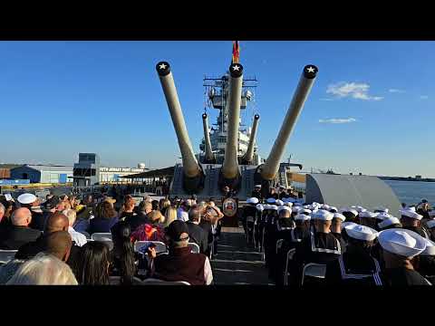 The Crew of USS New Jersey SSN-796 On Board Battleship New Jersey BB-62