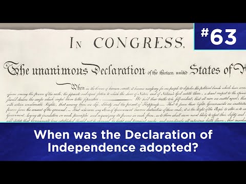 Q63: When was the Declaration of Independence adopted?