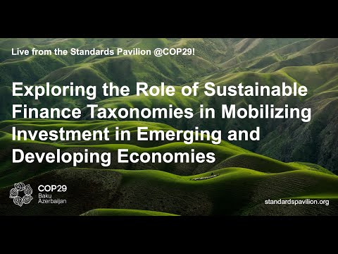 Role of Sustainable Finance Taxonomies in Mobilizing Investment in Emerging and Developing Economies