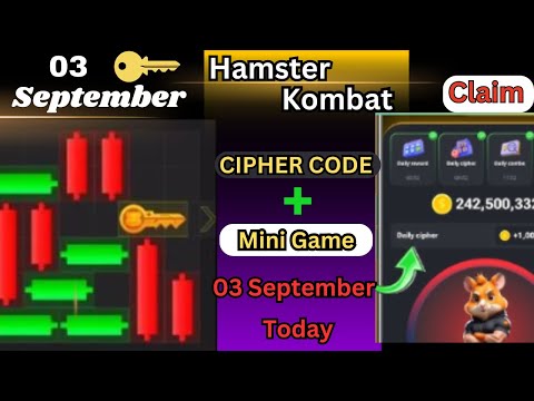 Hamster Kombat mini game 3 September/ puzzle game / Puzzle game Solved / cipher code Today #minigame