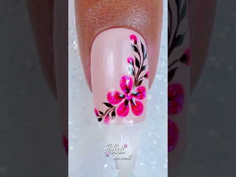 Beautiful Pink Glitter Nail Art #shortnails #beautiful #art #tutorial