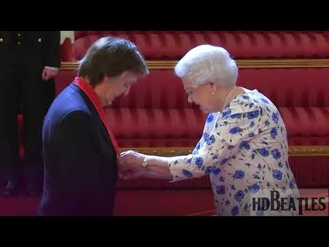 Sir Paul McCartney given the award for services to music from the Queen [Buckingham Palace, London]