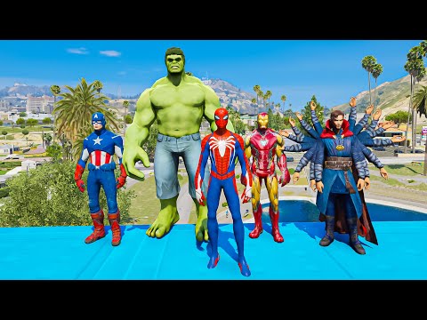 GTA 5 Spiderman vs Superhero's Ragdolls (Funny Moment) Ep 20