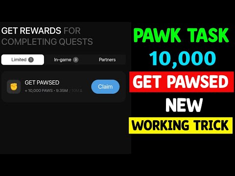 GET PAWSED Paws New Task Today | How To Complete Get Pawsed Task |Paws New Mystery Quest Task 10,000