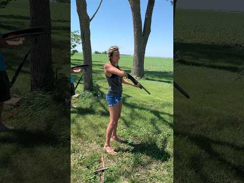 OUCH! See what happens when a first timer shoots a shotgun! #shorts