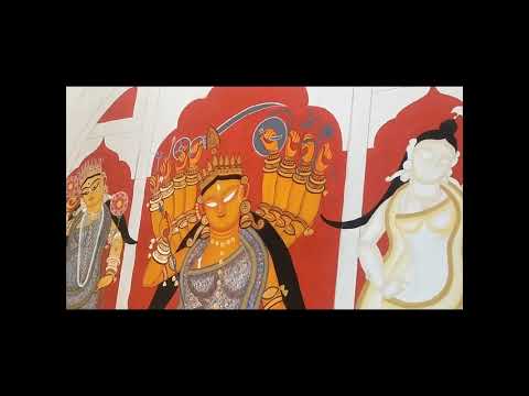 Me painting durga patachitra ( দুর্গা পট )