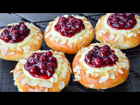 Фантастические БУЛОЧКИ 🍒 ЧИЗКЕЙК внутри и вишневая НАЧИНКА