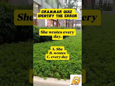 Grammar Quiz part 16 Identifying sentence error #learnenglish #grammar #grammarquiz