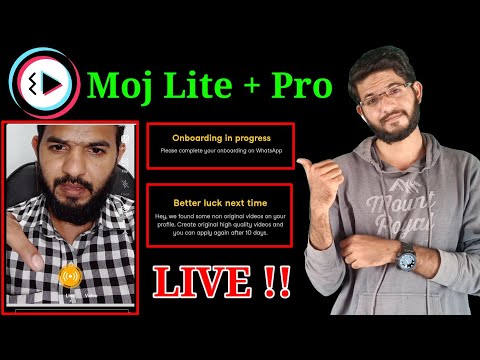 Better luck next time | Onboarding in progress | Moj lite Live option on | Moj apps live streaming