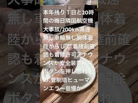 本年残り43時間切り29日隣国航空機大事故/管制塔着陸最終許可及び飛行場安全装置解除ボタンスイッチ切り替え忘れのヒューマンエラー怠慢では。正月日本も管制官のパイロット急かす、ヒューマンエラー怠慢らしい