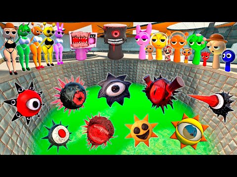 🚙 TOXIC POOL SPRUNKI MR SUN TREE FUN COMPUTER MISS WENDA YELLOW PINKI ORANGE SPARTAN KICKING IN GMOD