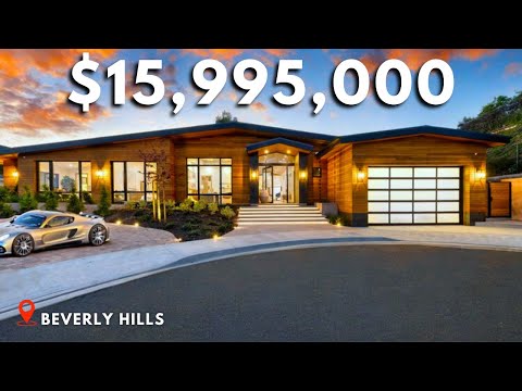 Touring a $15,995,000 Beverly Hills "MODERN OASIS" with 007 Canyon Views That Will BLOW Your Mind!