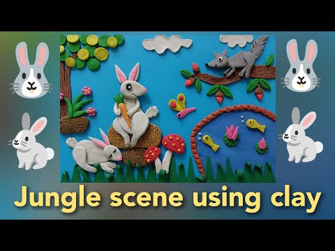 Jungle scene using clay / Clay art for Competition / Cute Clay Art Activity