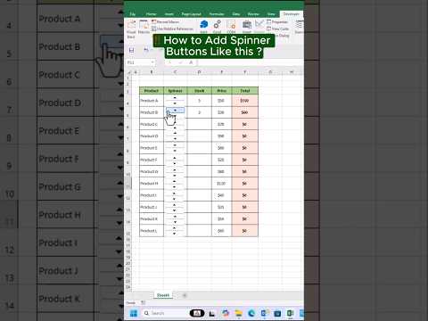 Spinner Buttons In Excel SHOCKINGLY Easy To Master #shorts #exceltips #exceltricks