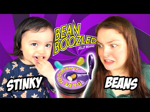 I tried the world's stinkiest candy, Bean Boozled challenge 混血宝宝尝试了世界上最臭的怪味糖果挑战！