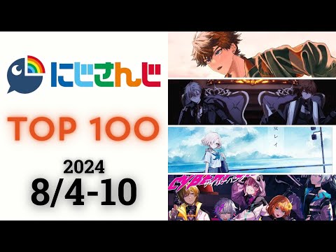 【2024/8/4-10】にじさんじ 歌ってみた&オリジナルソング 週間再生数ランキング TOP 100 + 新曲