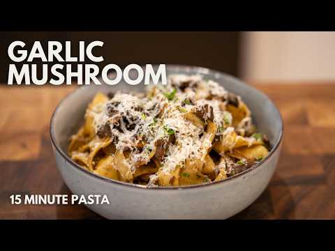 Budget Friendly 20 Minute Garlic Mushroom Pasta | No Cream