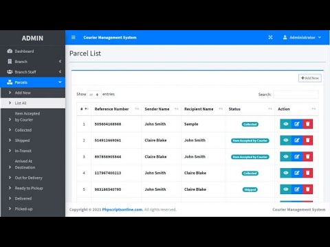 Courier Management PHP Script