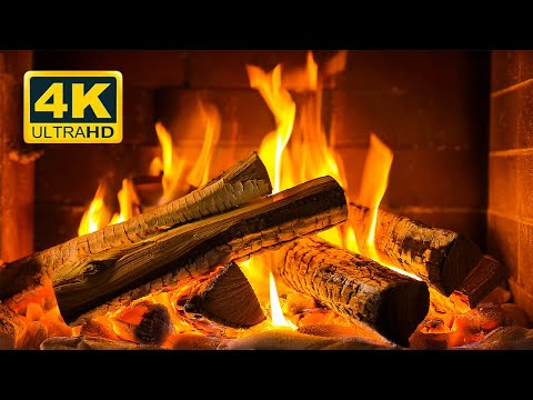 The Best Fireplace 4K 🔥 ( 12 Hours No Music) Fireplace with Crackling Fire Sounds. Cozy Ambience