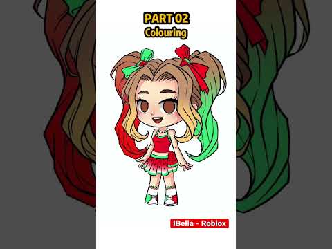 🍉Drawing ROBLOX IBella into Gacha Club Art Style 🥹#roblox #gachaedit #shorts