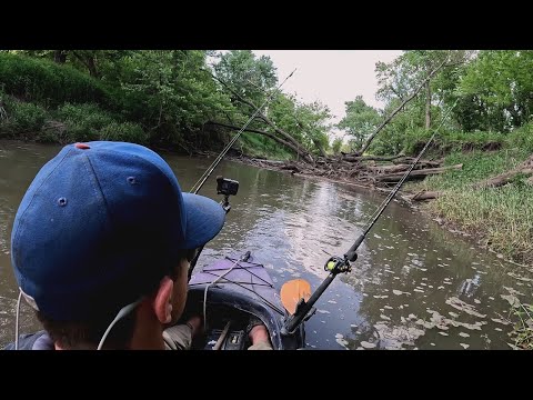 Night Fishing For CREEK GIANTS!! (Kayak Fishing)