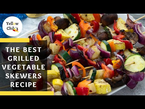 Quick & Easy Grilled Vegetable Skewers Recipe on a Stovetop