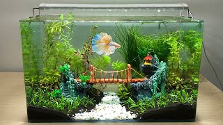 DIY Simple Aquasacpe Betta Fish For Office - How To Make Aquarium Decoration Ideas - MR DECOR #178