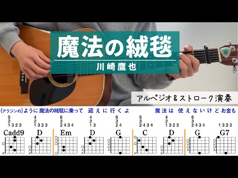 魔法の絨毯 /川崎鷹也 - ギターコード（アルペジオ&ストローク）