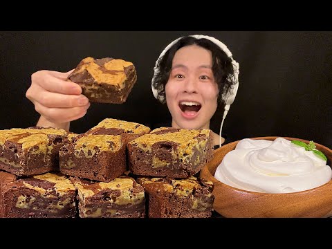 ASMR Cookie Brownie‼️【eating sound/mukbang】