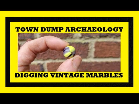 Town Dump Archaeology - Digging Vintage Marbles - Bottle Digging - Antiques - Toys - Marble King -