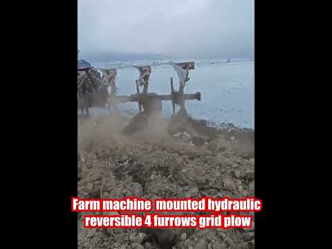 Farm machine  mounted hydraulic reversible 4 furrows grid plow